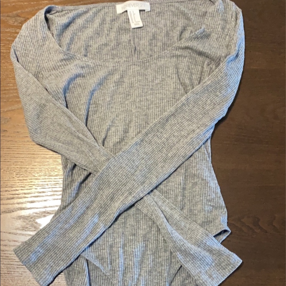 forever 21 gray bodysuit